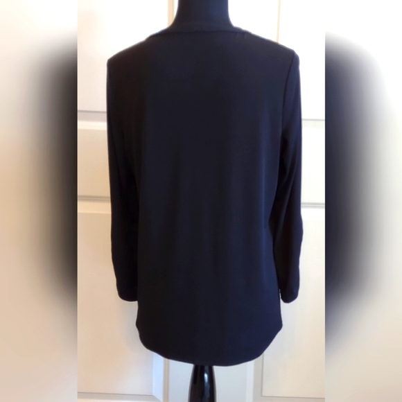 Anne Klein Black Tunic with Gold Zipper Detailing EUC - Picture 5 of 6